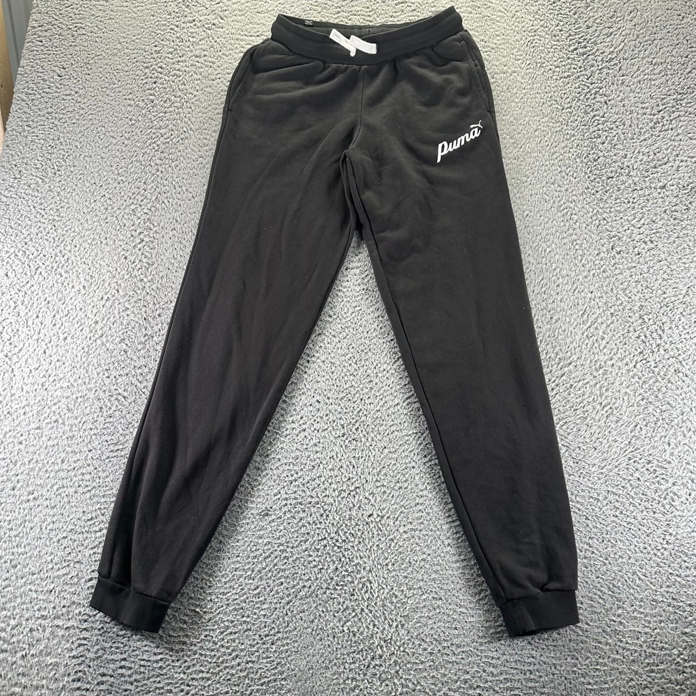 Puma‎ Sweatpant Boys XL Black Cotton Jogger Taper Performance Basketball Stretch